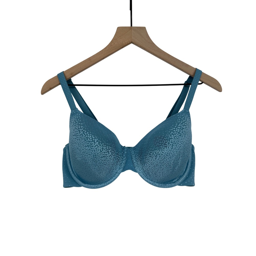 Wacoal Bra Womens 36D Blue Full Coverage Back Appeal Underwire Contour 853303